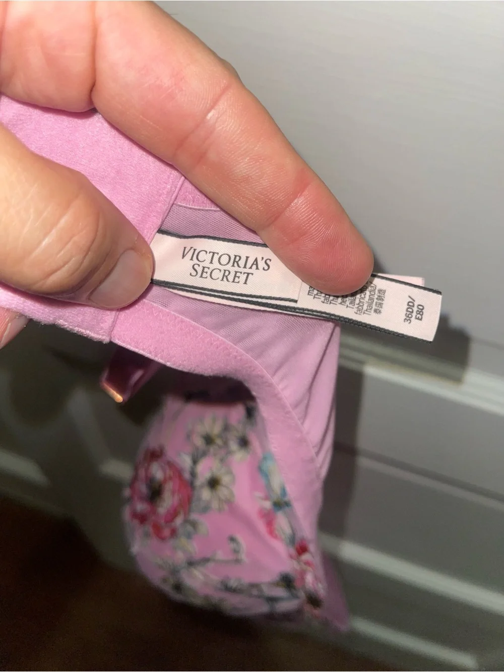 Victoria’s Secret Dream Angels Lined Demi Bra 36DD Embroidered Pink Floral